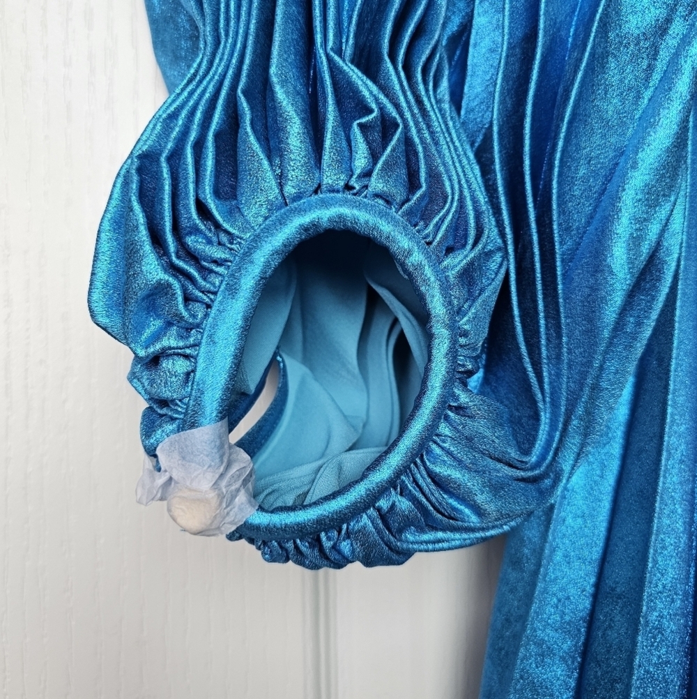 Acler Turquoise Blue Pleated Maxi Dress - Picture 9 of 15